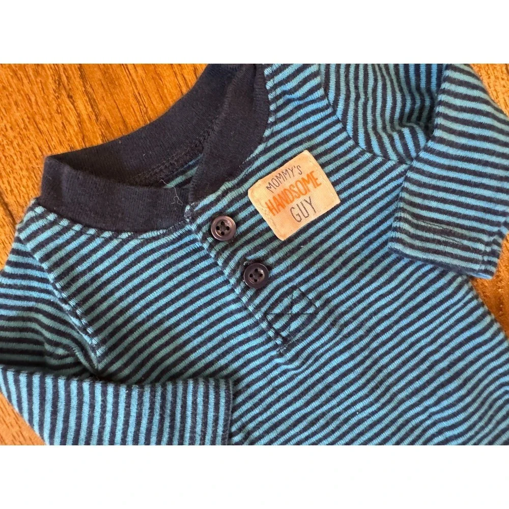 Carters Preemie Baby Boy Outfit Long Sleeved Shirt Pants Clothes Reborn Handsome